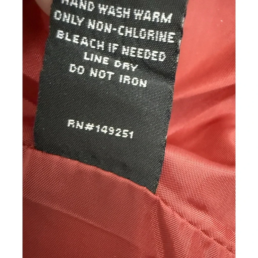 Baccini Faux Leather Jacket Red Full Zip‎ Womens Size PS